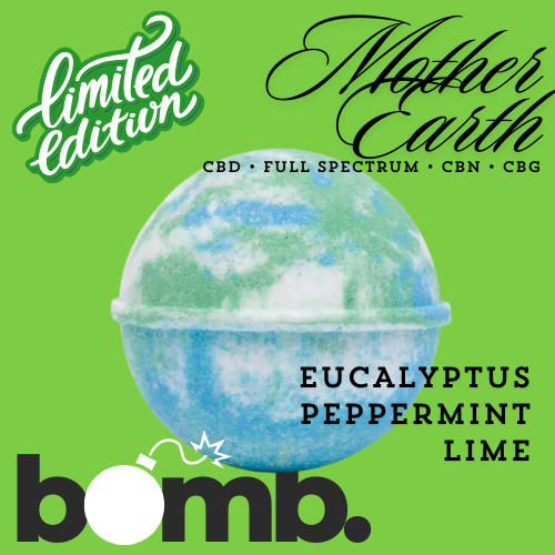 bath bomb mother earth limited edition eucalyptus, peppermint and lime